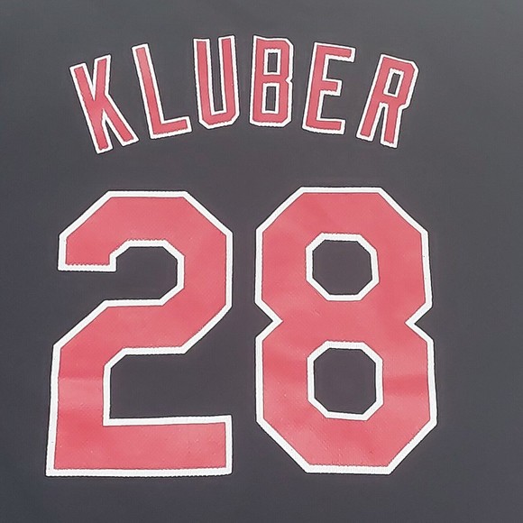 Cleveland Indians Size XL Corey Kluber 28 MLB Black SGA Drug Mart Logo Jersey - Picture 8 of 8